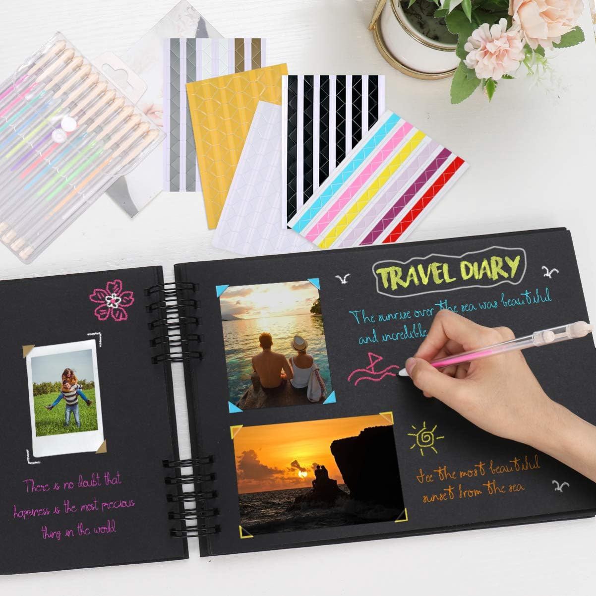 Scrapbook Photo Album, Black, Large - Image 4