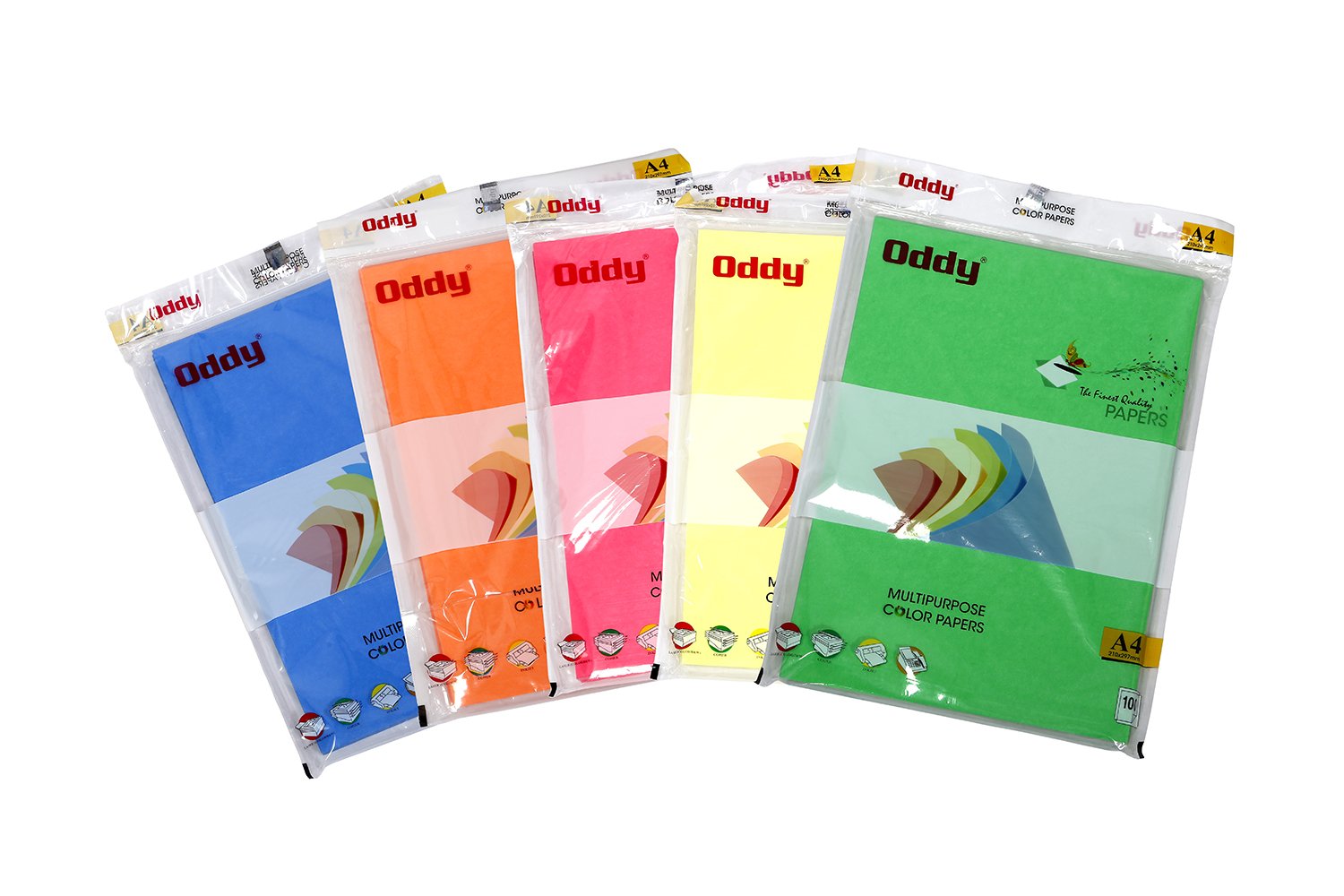 Oddy A4 Size Five Mix Color 100 Sheets Fluorescent Paper Set Of 2 Amazon In Office Products