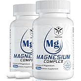 Magnesium Complex Supplement 8 Forms, 500mg Magnesium Glycinate, Malate, Citrate, High Absorption Mg for Calm, Sleep, Mood & Healthy Muscle, Pack of 2, Total 120 Vegan Capsules