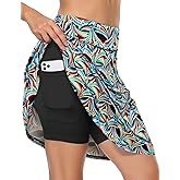 Fulbelle Golf Skorts Skirts for Women with 3 Pockets 20" Knee Length High Waisted Skorts