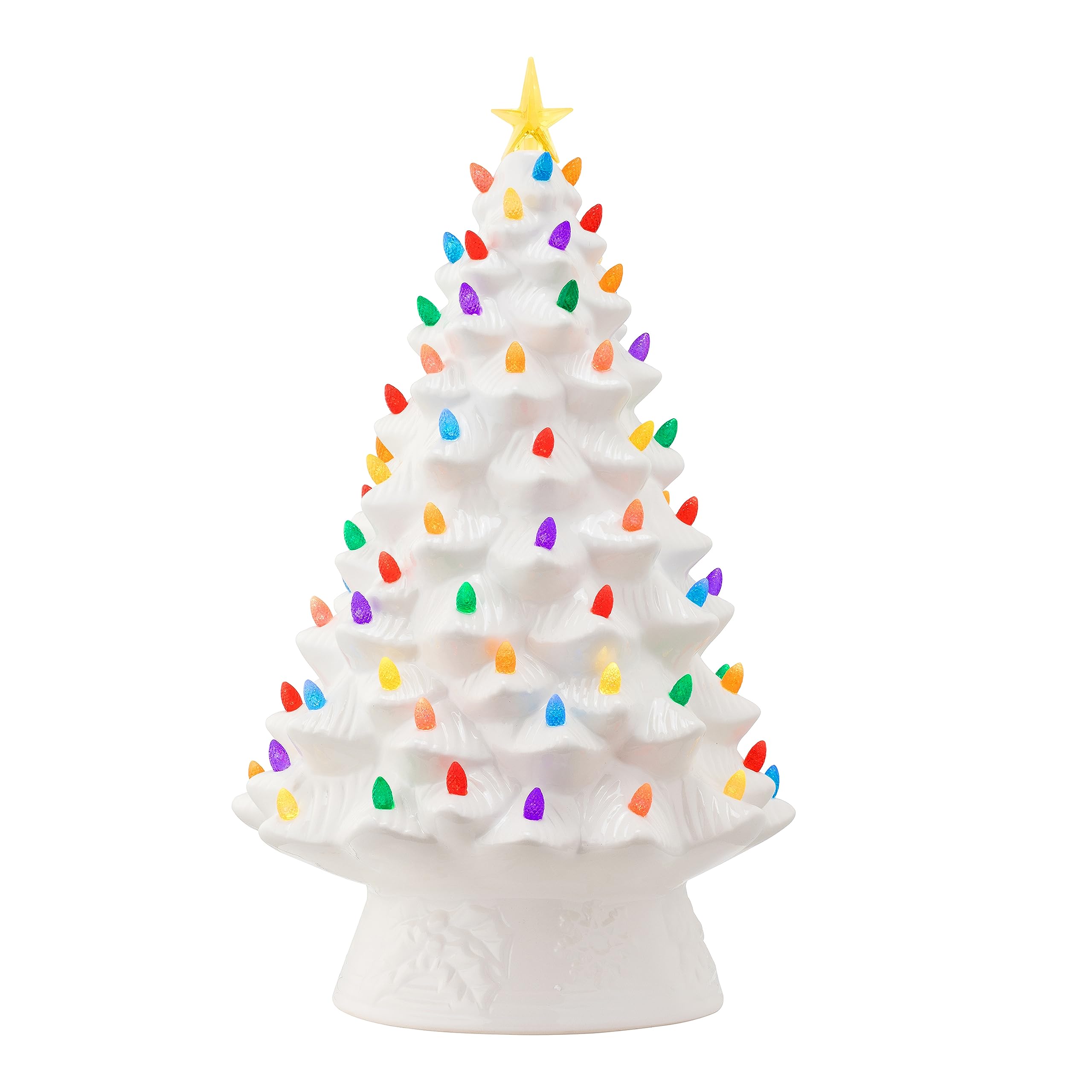 Photo 1 of Mr. Christmas Nostalgic Ceramic Christmas Tree with LED Lights Indoor Decoration, 18 Inches, White