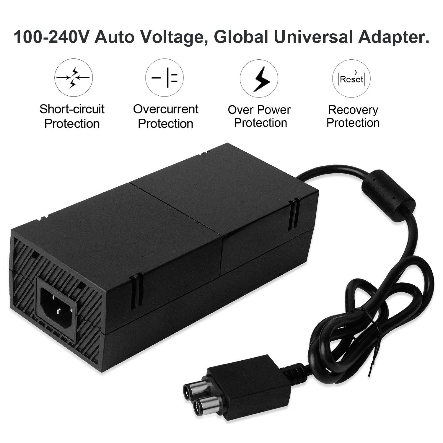 AC Power Adapter Replacement Charger for Xbox One, Power Supply with Cable for Xbox One 100-240V