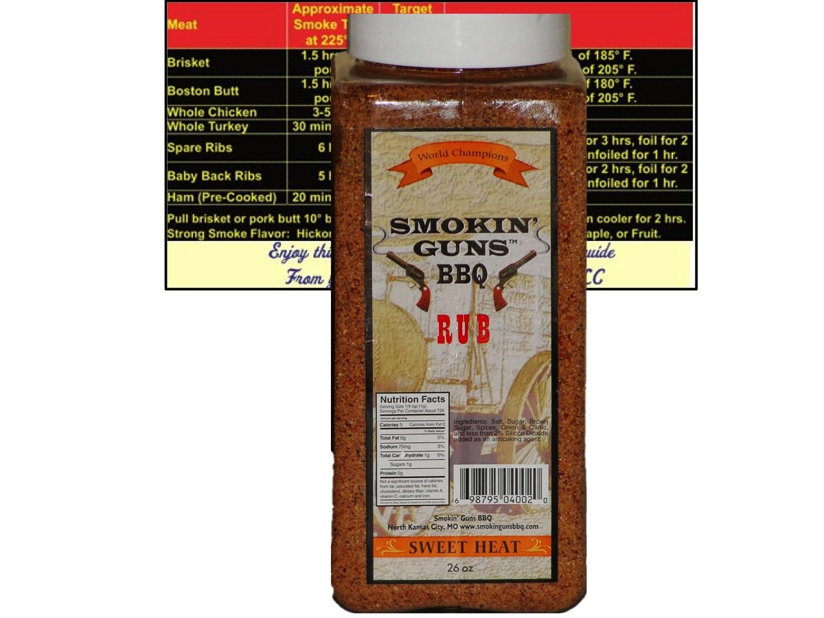 Smokin Guns BBQ Rub MILD Large 2 Pound (32 oz) Bottle with