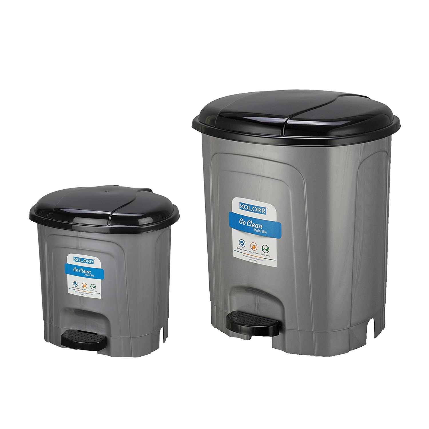 Kolorr Go Clean Dustbin Combo Pack of 2 Dustbins for Home & Office 3.
