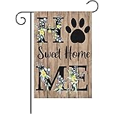 Heyfibro Home Sweet Home Spring Summer Welcome Garden Flag 12 x 18 Inch Double Sided Printed with Pattern Outdoor Yard Farmhouse Seasonal Outdoor Decoration(ONLY FLAG)