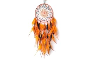 SOYUZU Dream Catchers for Bedroom Adult Black&Orange Feather Dream Catcher for Wall Hanging Dreamcatcher Wall Decor Ornaments Craft Wall Art