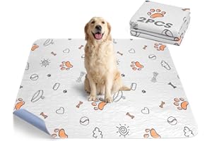 FURTIME Washable Pee Pads for Dogs, 2 Pack Large 36"x41" Super Absorbent Reusable Dog Training Pads, 100% Waterproof Non-Slip Puppy Whelping Dog Playpen Indoor Pads Mat Pet Supplies