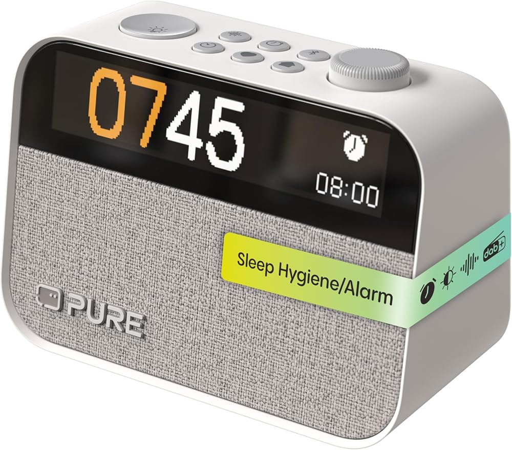 Pure Moment Bedside Office Alarm Clock DAB+ FM Bluetooth Sleep Sounds White