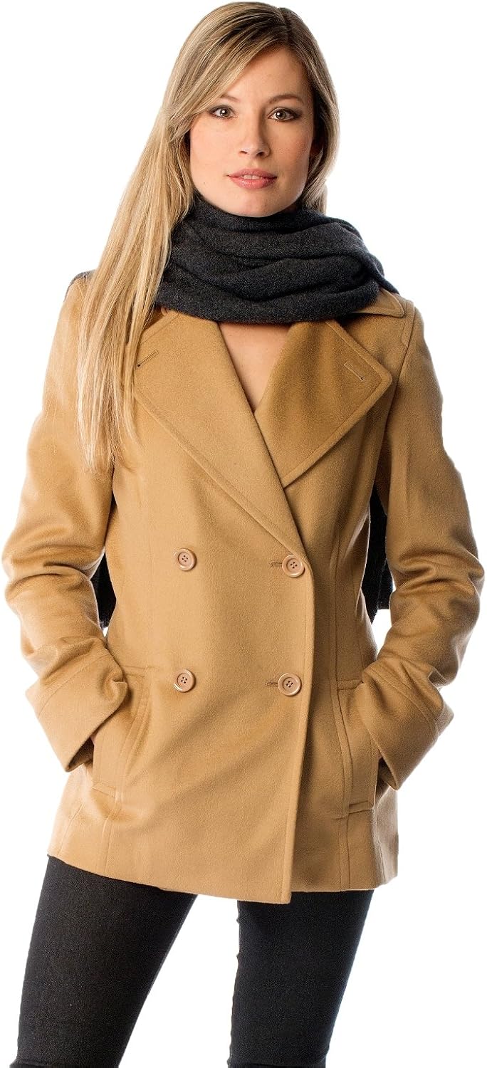 tan peacoat womens