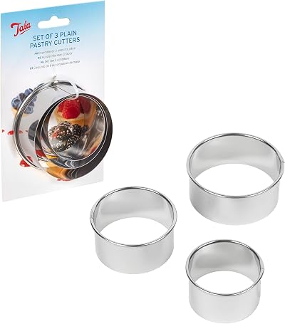 Tala Stainless Steel Pastry Cutters Set of 3 Small Medium Large Round