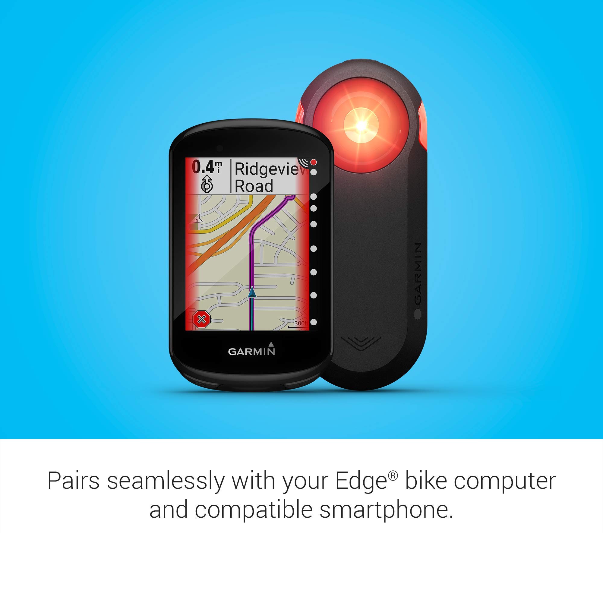 Garmin Varia RTL515, Cycling Rearview Radar with Tail Light, Visual and Audible Alerts for Vehicles Up to 153 Yards Away - 010-02376-00