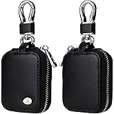 Fofvccv Earbud Case, Headphone Storage Case for AirPods 4/1/2/3/Pro 2, PU Leather Zipper Carrying Pouch Earbuds Bag with Keychain for Wireless Earphones, Wired Headphone & USB Cable - EJB 1 PCS Black