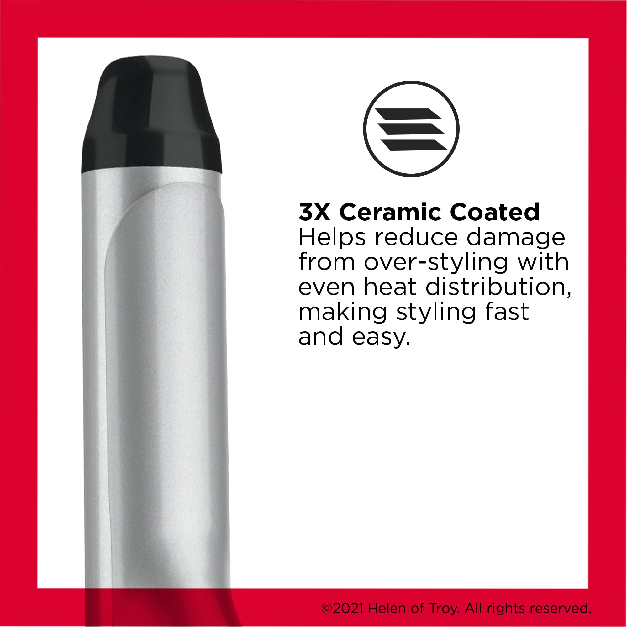 REVLON Perfect Heat Triple Ceramic Curling Iron | For Silky Smooth Tousled Curls (1-1/4 in)