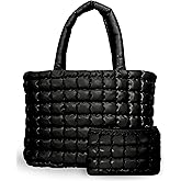 CITRUSY The Cloud Tote Bag Set | Puffer Tote Bag with Insert Pouch | Quilted Tote Bag for Women | Shoulder Puffy Bag