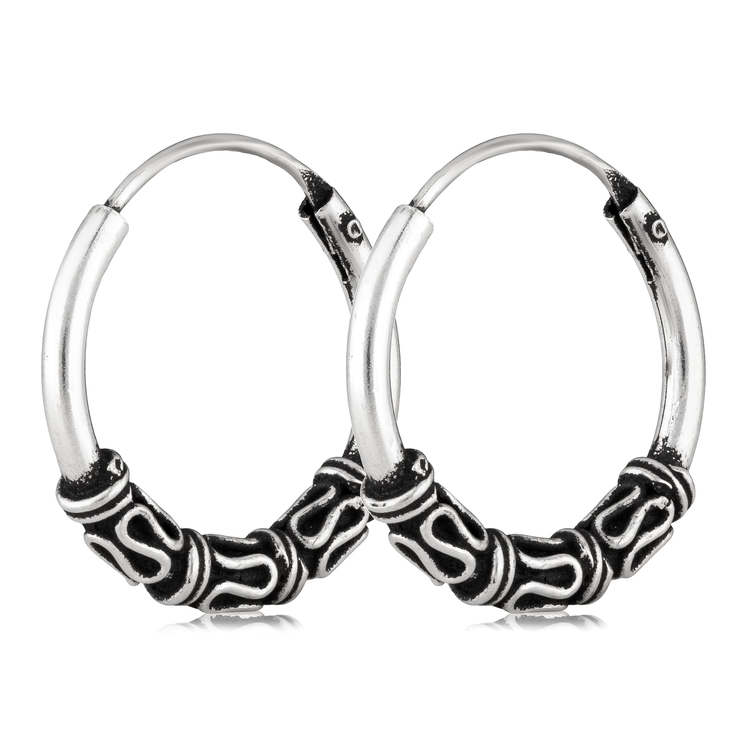 NKlaus silver pair 925 sterling silver earrings Celtic Creoles Gothic Celtic ear piercing 16mm 5042