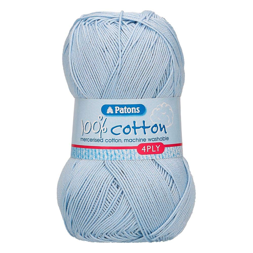 Patons Knitting Yarn, Cotton, Pale Blue, One Size โ image 1