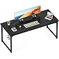 ODK 63 Inches Large Computer Desk for Home Office, Modern Desk for Small Spaces, Writing Desk with Headphone Hooks, Black