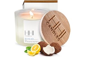 All-Natural Scented Soy Relaxation Candle | Island Spa Candle | A Fresh Blend of Eucalyptus and Citrus | Large Eight Ounce Single Wick Spa Candles | Long Burn time | HHI Candles