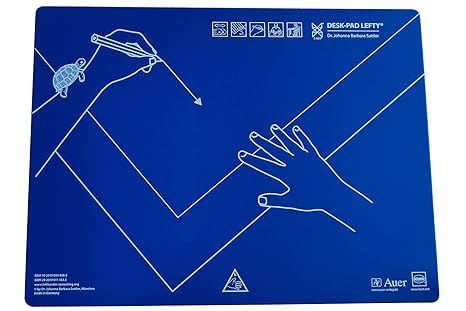 KUM AZ906.01.19 - Schreibtisch-Auflage Desk Pad Lefty, Linkshänder, 53 x 40 cm, Kunststoff, blau, 1 St.