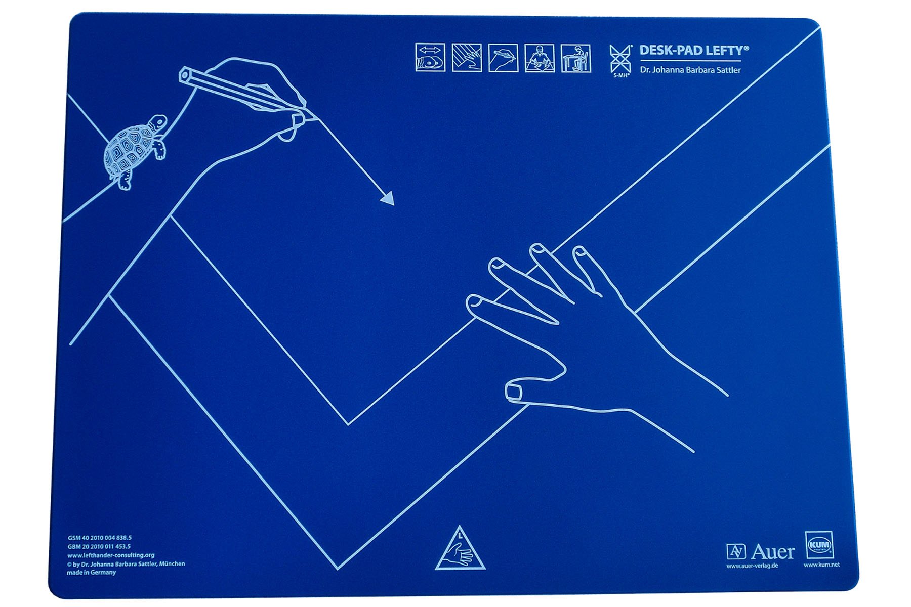 Kum az906.01.19 Blotter Desk Pad 53 x 40 cm, Left Hand, (Pack of 1) – Blue