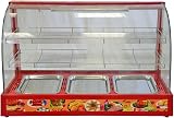 KuKoo 90cm Electric Food Warmer Cabinet Red Stainless Steel 3 Sliding Doors view 2