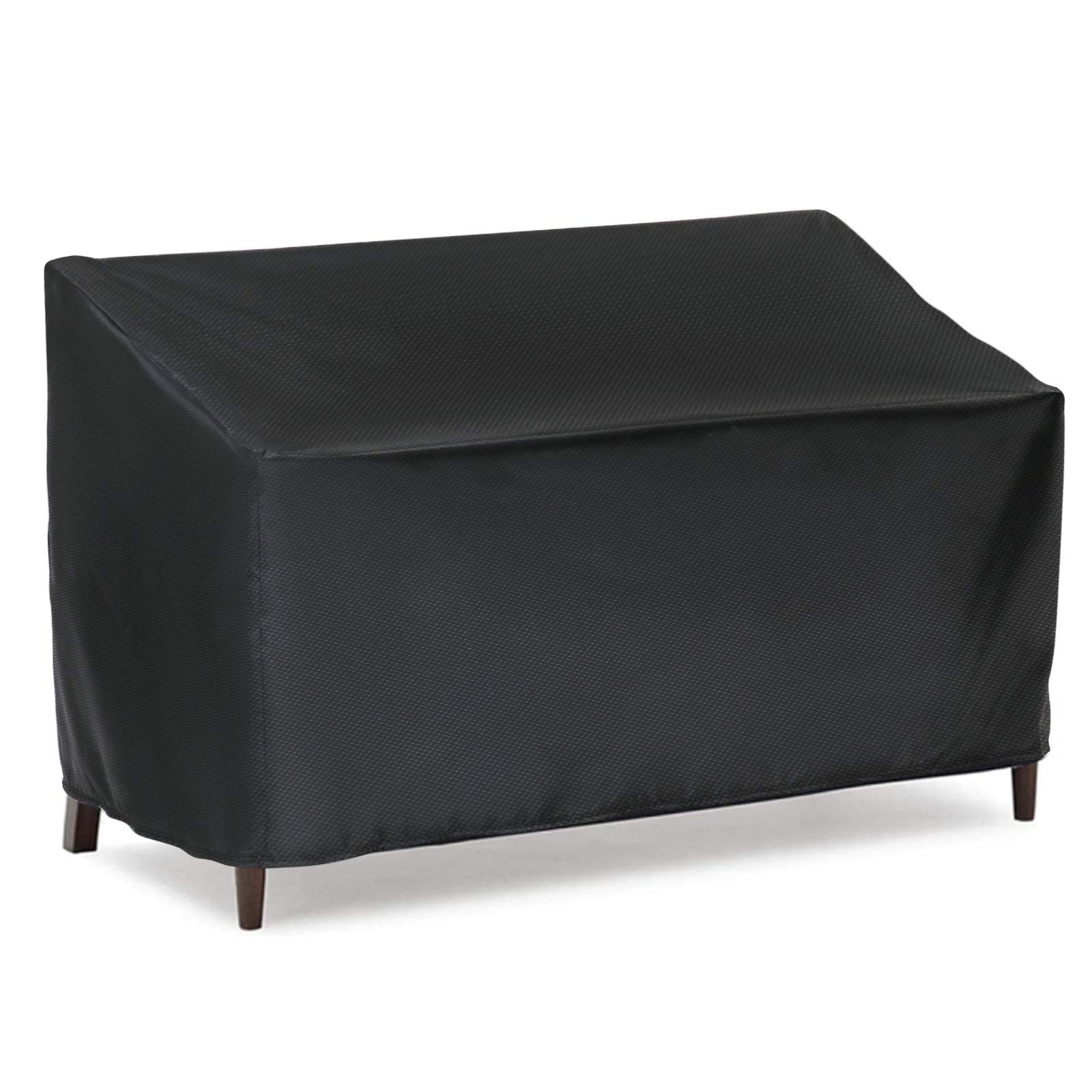 Fenghome Garden Bench Covers, Waterproof Oxford Fabric Bench Cover for 3 Seater Patio Bench Windproof Furniture Covers -163x66x89cm (Black)