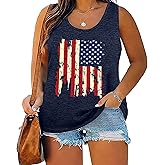 Plus Size We The People 1776 Tank Tops for Women Vintage American Flag Graphic Tees 4th of July Patriotic Shirt