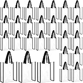 Paterr 50 Pcs Clear Tote Bag Bulk Stadium Approved Plastic Clear Gift Bag with Handle for Wedding Birthday Baby Shower Party