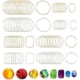 64Pcs Ring & Oval Open Bezel Pendants - DIY Resin Jewelry Making Charms 30mm 35mm