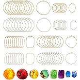 CHGCRAFT 48Pcs 8Styles Alloy Open Back Bezel Pendants Hollow Frame Charms for DIY UV Resin Epoxy Resin DIY Jewelry Earring Necklace Jewelry Making, Platinum Light Gold