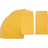 Homrelaxy #1 120 Pcs Small Coin Envelopes 2.25" x 3.5" with Gummed Flap, Yellow Kraft Mini Envelopes for Storing Keys, Stamps, Seeds, Tips and Small Items (120)