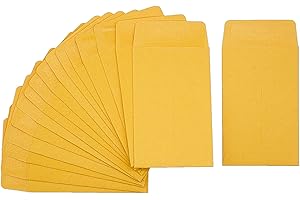 Homrelaxy #1 120 Pcs Small Coin Envelopes 2.25" x 3.5" with Gummed Flap, Yellow Kraft Mini Envelopes for Storing Keys, Stamps
