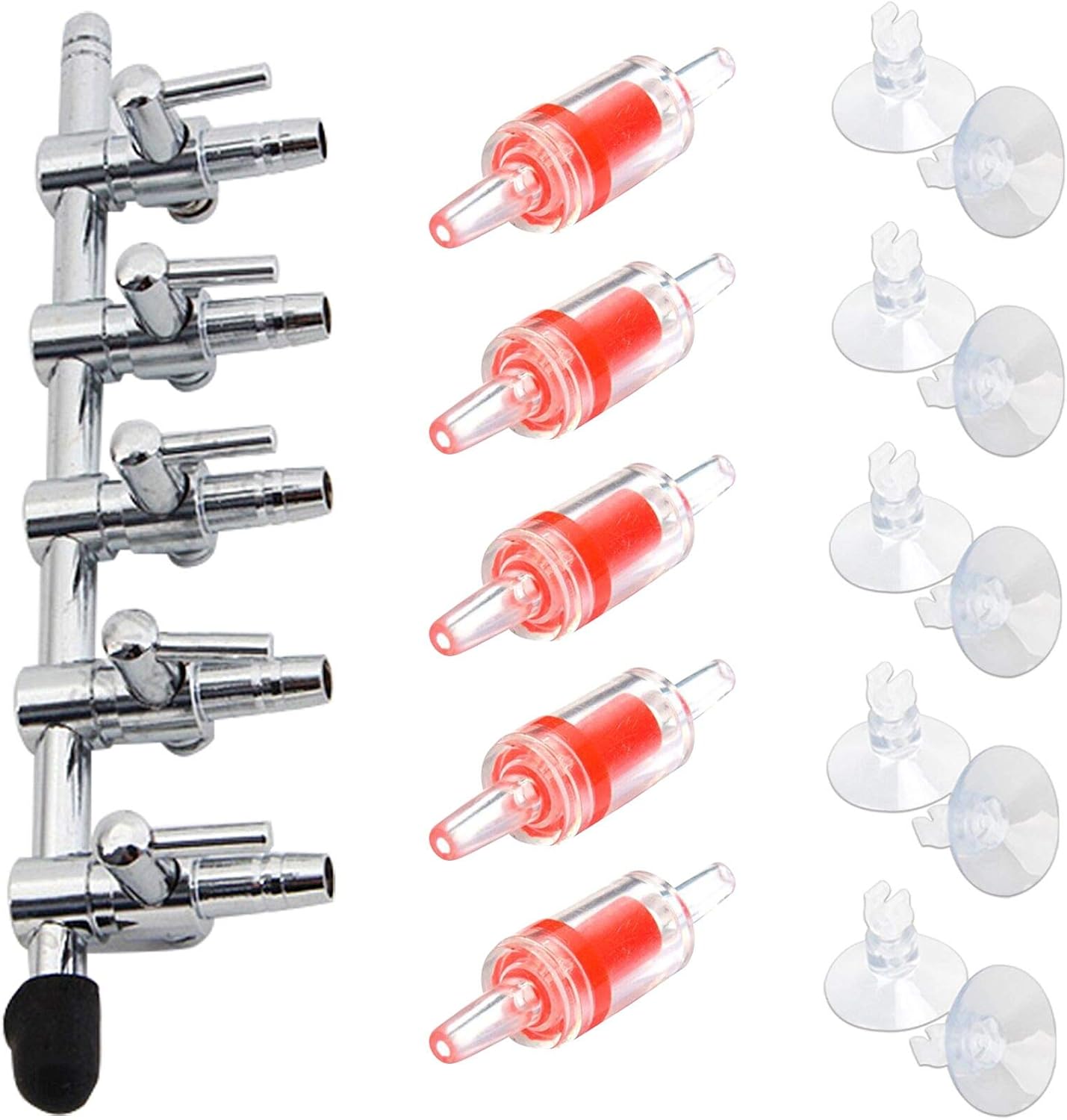 BornFeel Aquarium Air Flow Control Valve Lever 16 in 1 Kit 5Way Air