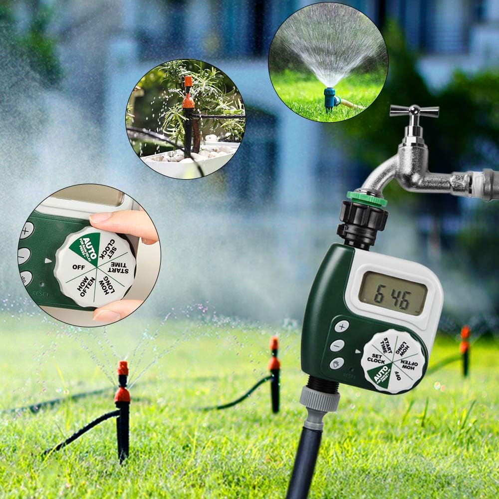 Innoo Tech Digital Water Timer, 2020 Upgrade Programmable Faucet Watering Timer with Huge LCD Display, Waterproof Automatic Sprinkler Controller for Garden Yard Lawn Drip Irrigation Watering System: Home & Kitchen