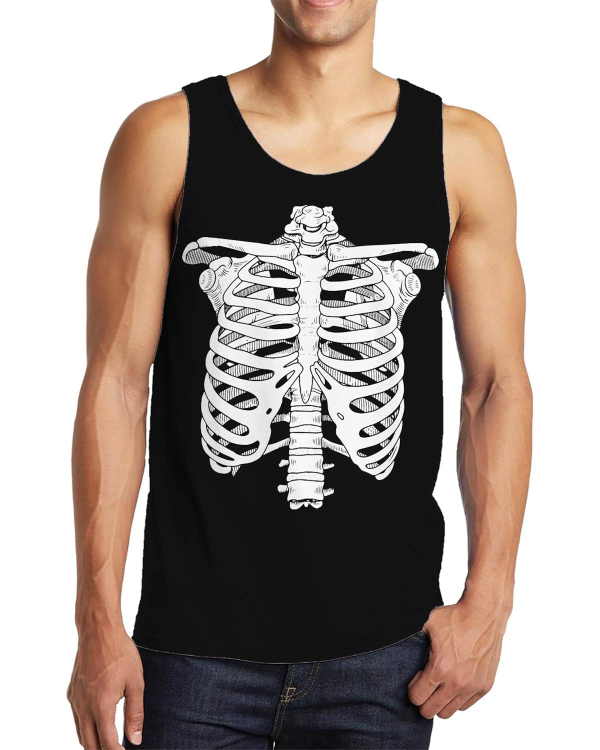 Apparel Skeleton Ribcage Tank Top 3706 Shirts Jznovelty