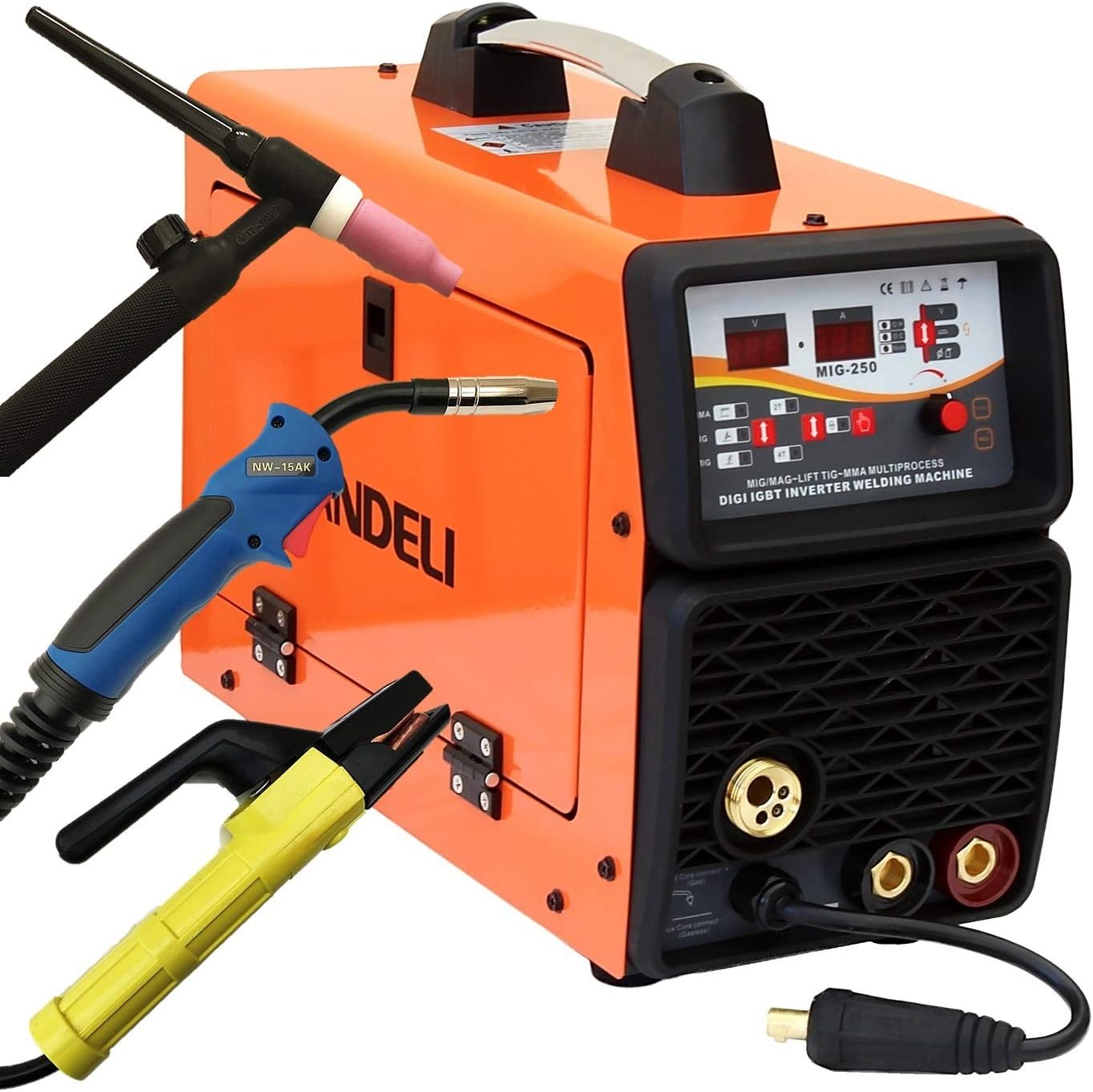 250AMP MIG/MAG/Flux/Lift TIG/MMA 5 in 1 MULTIPROCESS IGBT DC Inverter