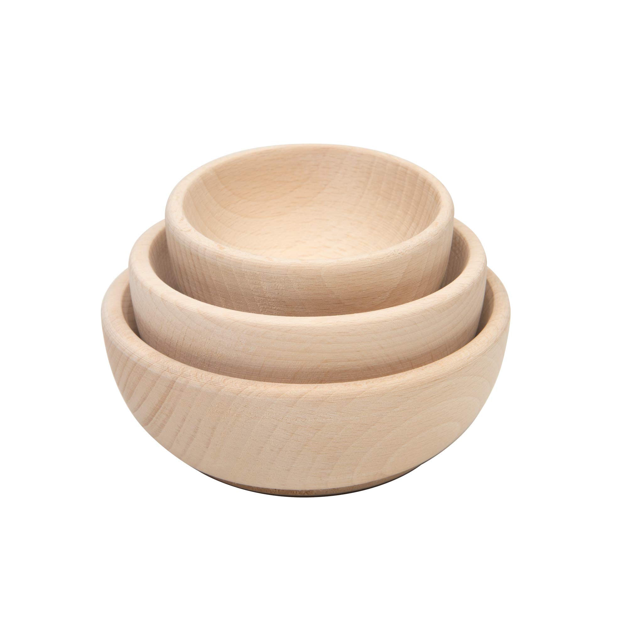 duston Set of 3 wooden bowls, wooden bowls, round wooden salad bowls, decorative shots