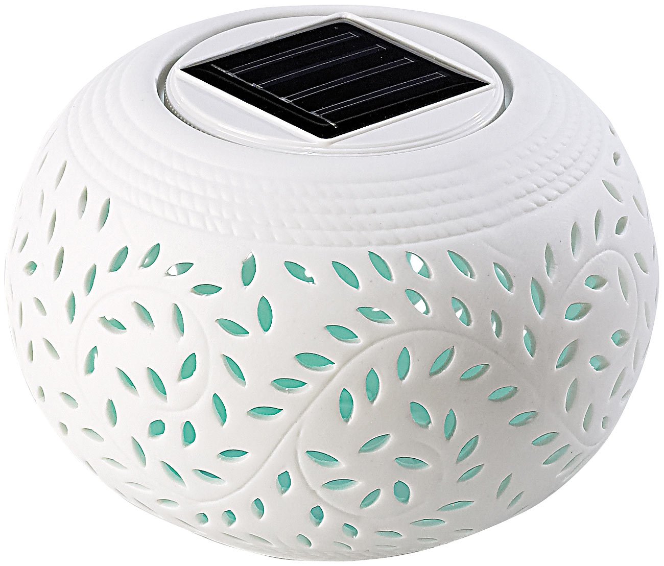 Lunartec Solar-Powered decorative light made from porcelain with LED Colour Changer/White