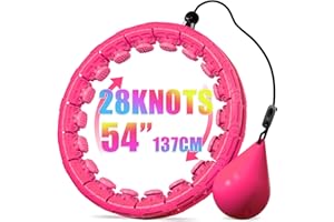 ZIBTREK Weighted Hula Infinity Fitness Hoop for Adult Weight Loss, 2 in 1 Smart Fitness Workout Hula Circle Hoops with 28 Detachable Knots, Exercise Fit Hoop Suitable for Women and Beginners