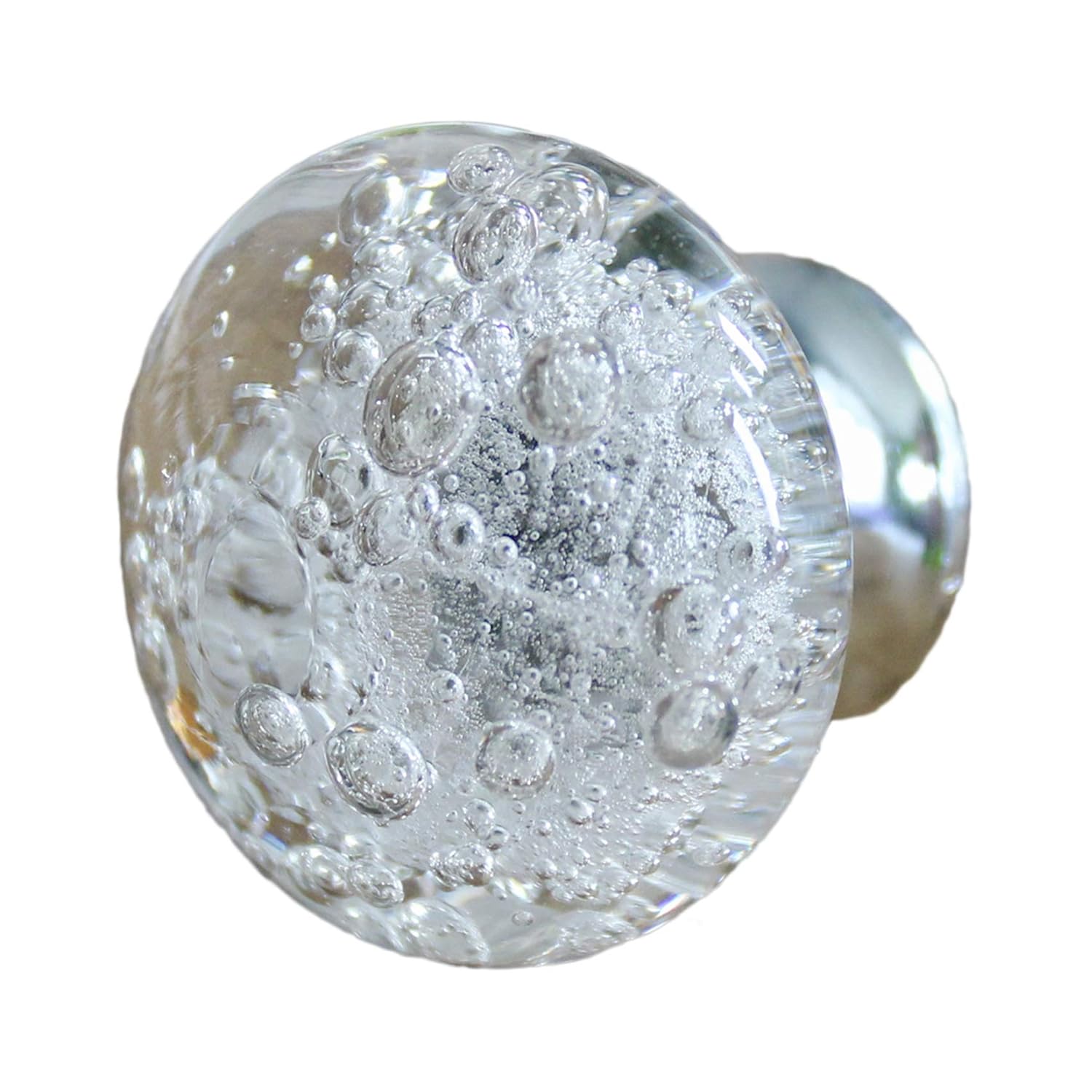 Amazon Com Clear Glass Drawer Knobs With Silver Base And Bubbles