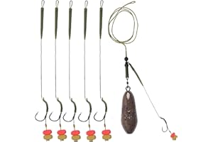 JOGFFDE Carp Fishing Hair Rigs Carp Fishing Accessories Set Carp Sinker Weights Carp Rig Set Up Carp Hooks Corn Bait Leader Rigs for Carp Bass Catfish Carp Tackle Rigs