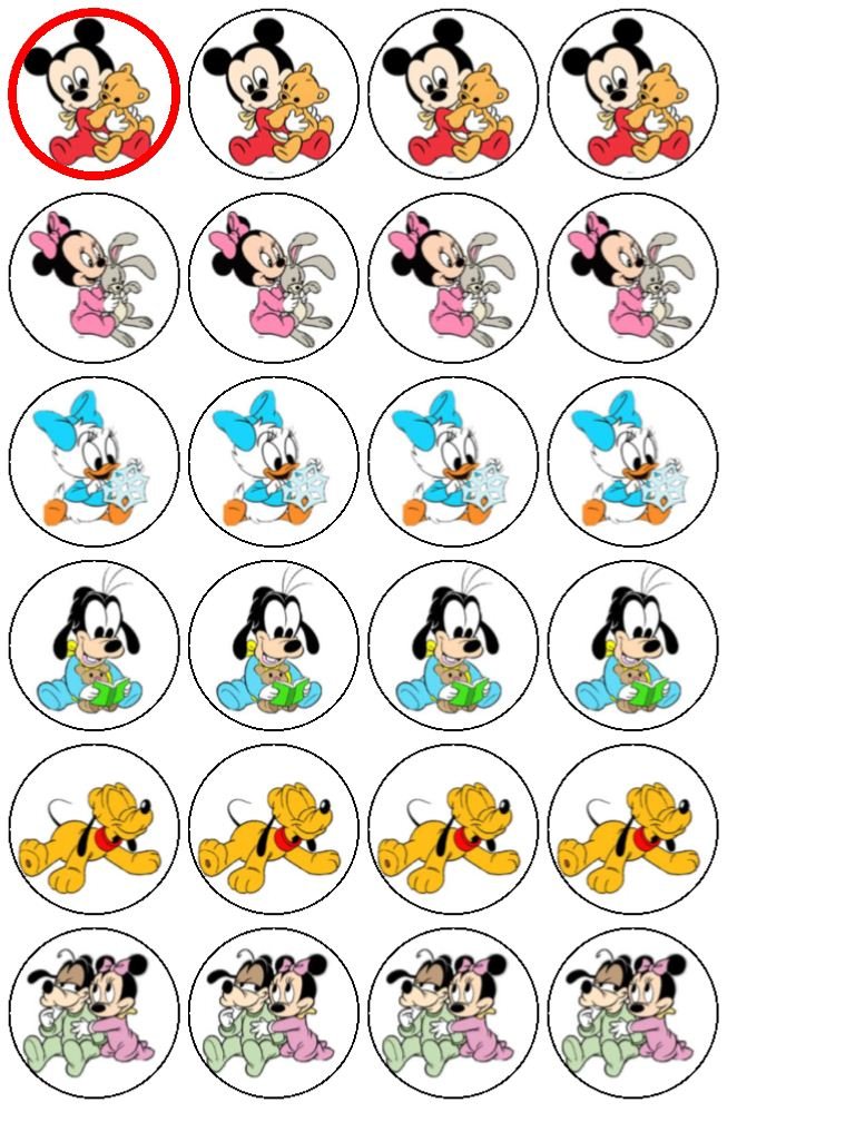 24 Baby Mickey and Friends Cupcake Toppers Amazon.co.uk Kitchen & Home
