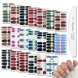 WOKOTO 20 Sheets Full Wraps Nail Art Polish
