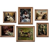 Eclectic Wall Art Decor Black Women Reading Canvas Prints Set Of 6 African American Victorian Wall Art Modern Maximalist Artwork Prints Vintage Gallery Set Funky Posters for Home Decor 8x10in Unframed