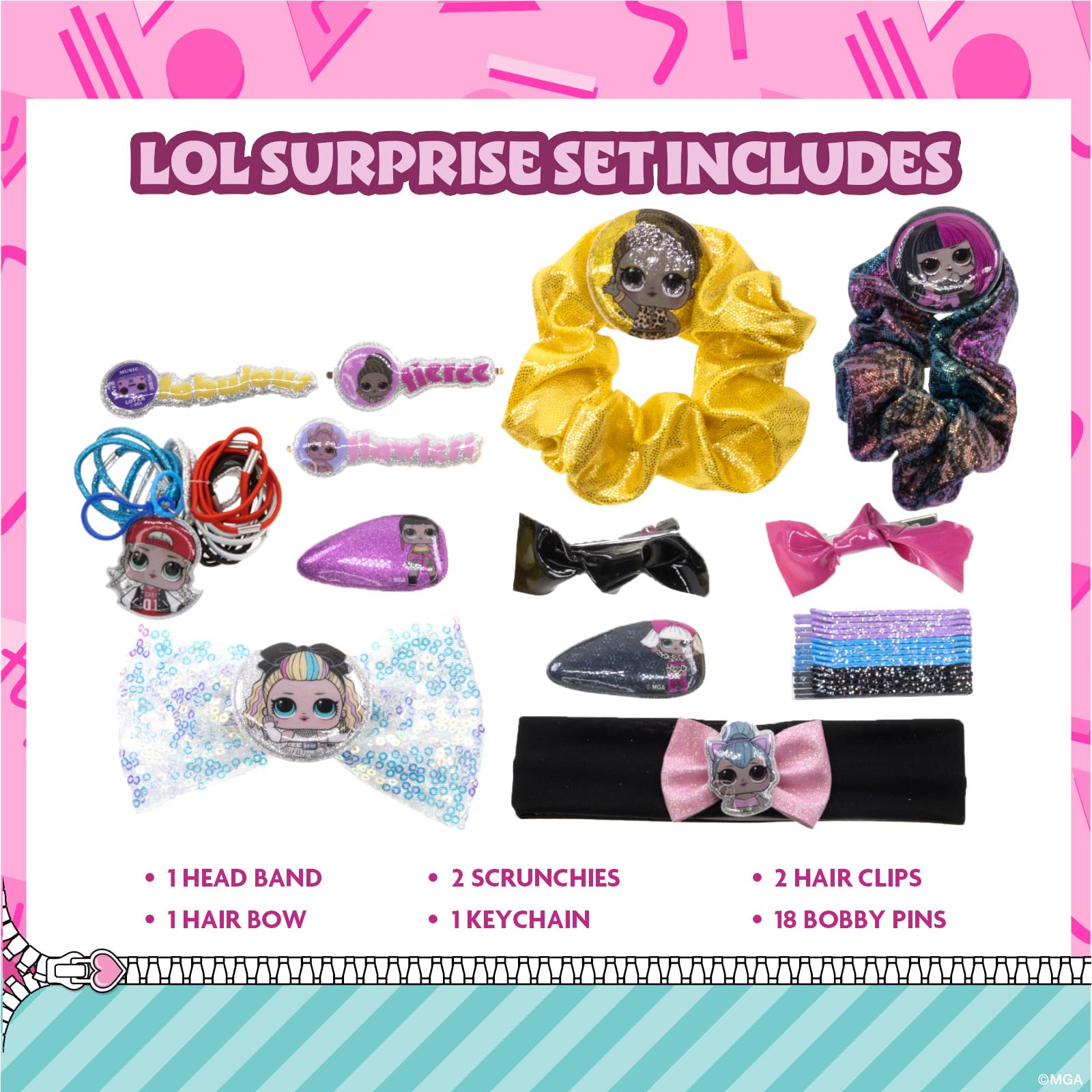 L.O.L. Surprise! Train Case Cosmetic Makeup Set Includes Lip Gloss, Eye Shimmer, Nail Polish, Hair Accessories & More, Perfect for Parties, Sleepovers & Makeovers, Ages 5+, by Townley Girl