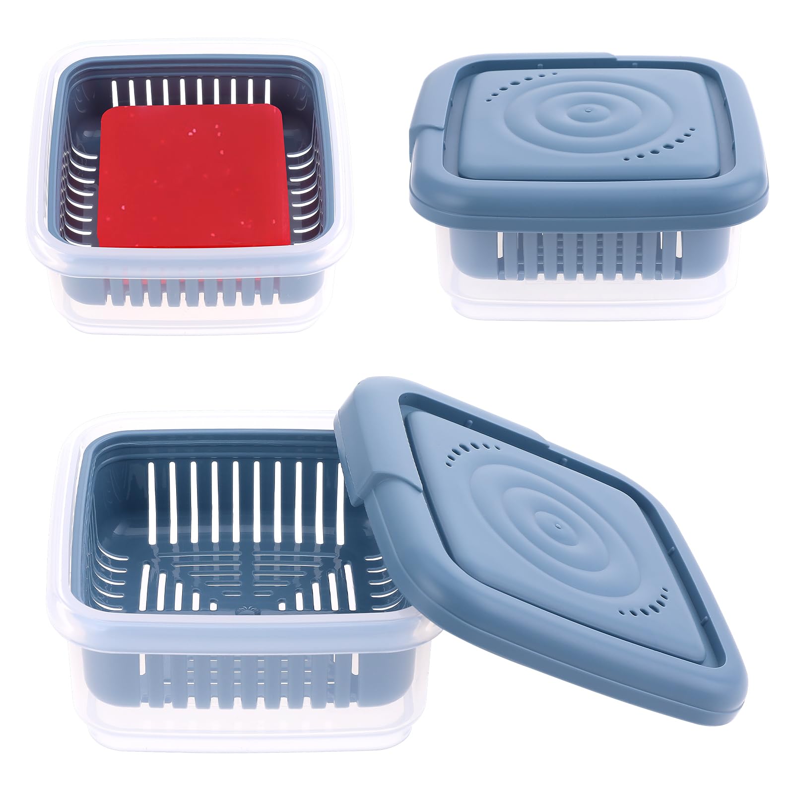 Soap Holder Leakproof Travel Soap Dish with Lid Draining Soap Bar Holder with Drainage Layer Square Soap Container Portable Soap Case for Traveling Camping Outdoor Gym Bathroom Shampoo Soap Essential