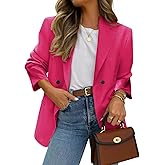 EXLURA Women's Business Casual Blazers Lightweight Long Sleeve Knit Lapel Loose Fit Work Office Suit Jackets with Pocket 2025