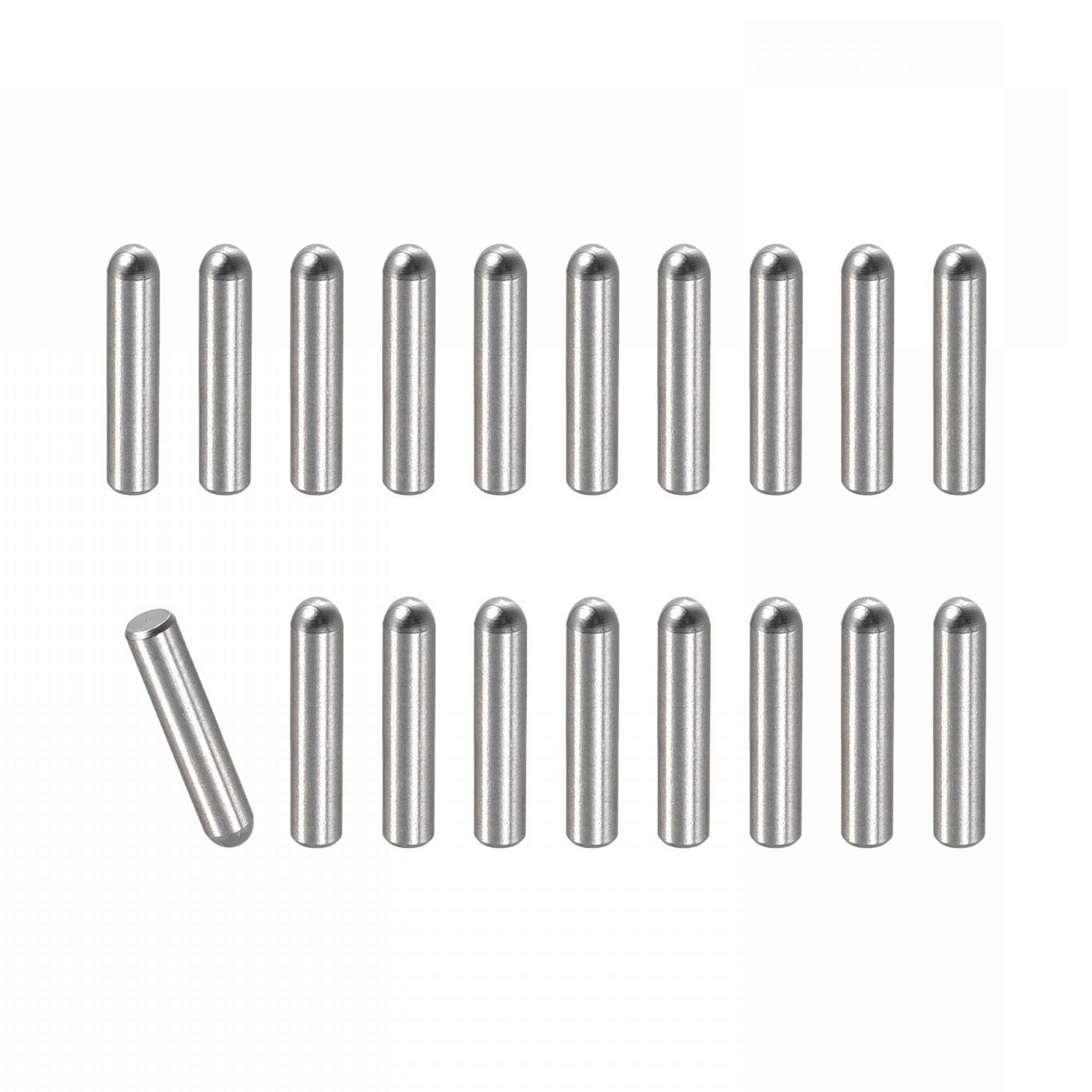Unifizz 50Pcs 2 x 8mm Dowel Pin 304 Stainless Steel Round Head Flat Chamfered End Bunk Bed Pins Shelf Pegs Support Shelves Fasten Elements