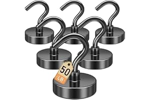 DURMATE Strong Magnetic Hooks Heavy Duty, Cruise Ship Essentials, Large Black Magnet Hooks for Cruise Cabin, Ship Door Decorations Magnetic for Camper Accessories, Whiteboard, Key Holder, 50lbs