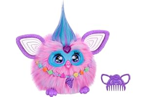 Furby Cotton Candy, 15 Fashion Accessories, Interactive Plush Toys for 6 Year Old Girls & Boys & Up, Voice Activated Animatronic, Pink & Blue (Amazon Exclusive)